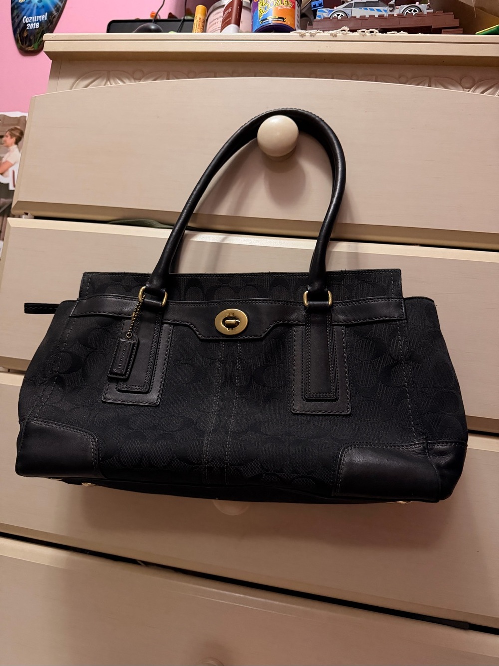 Black Hamptons carryall handbag